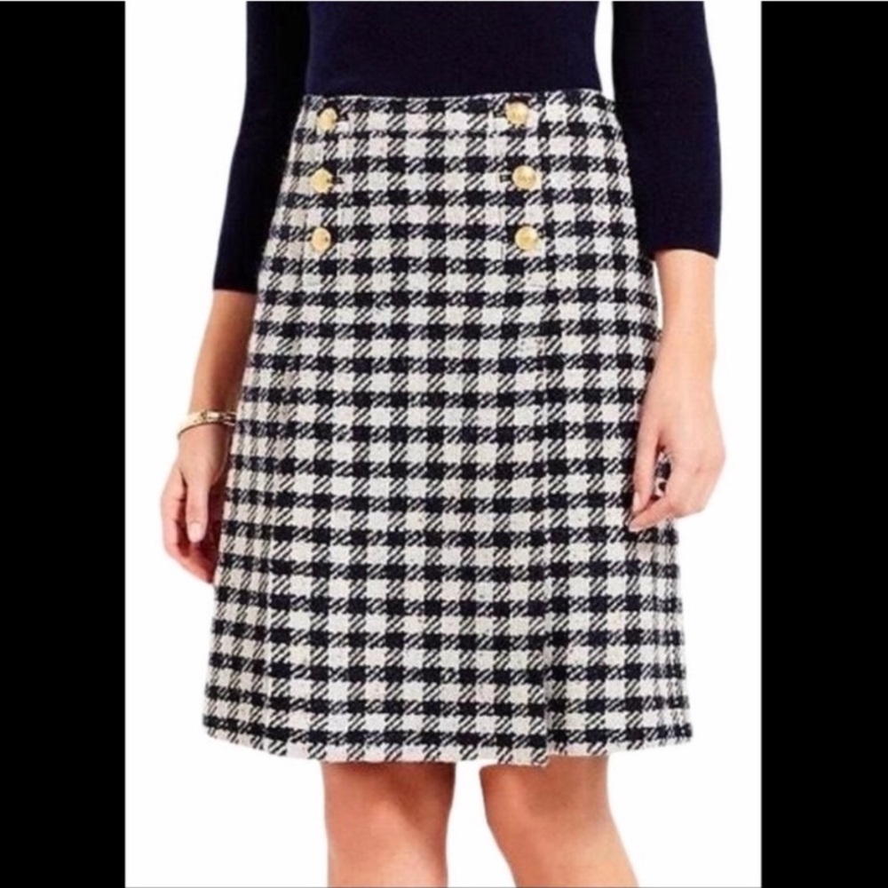 Talbots Wool Blend Houndstooth Skirt - Size 10